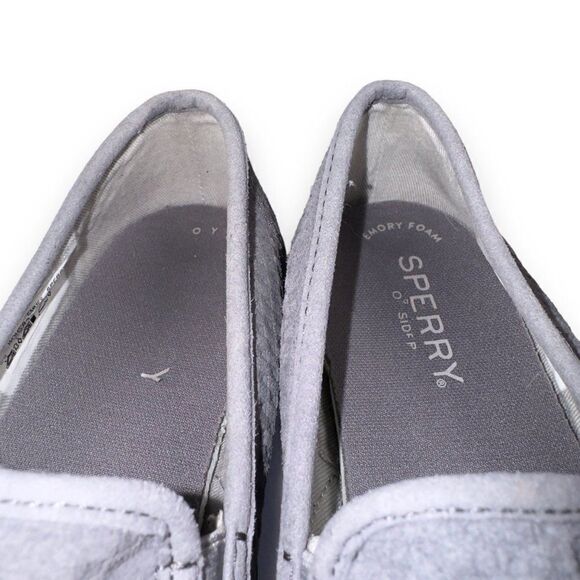 Sperry Seaside Emboss Suede Slip-on Sneakers Grey STS82596 Women's 6.5 - Picture 11 of 11